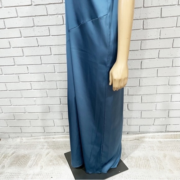 Zara Women’s Satin Effect‎ Faded Blue Dress - Picture 6 of 8